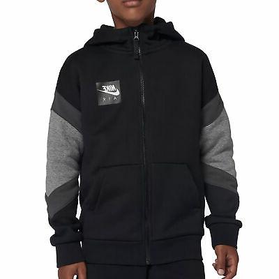 felpa sportswear full zip air nera ragazzo