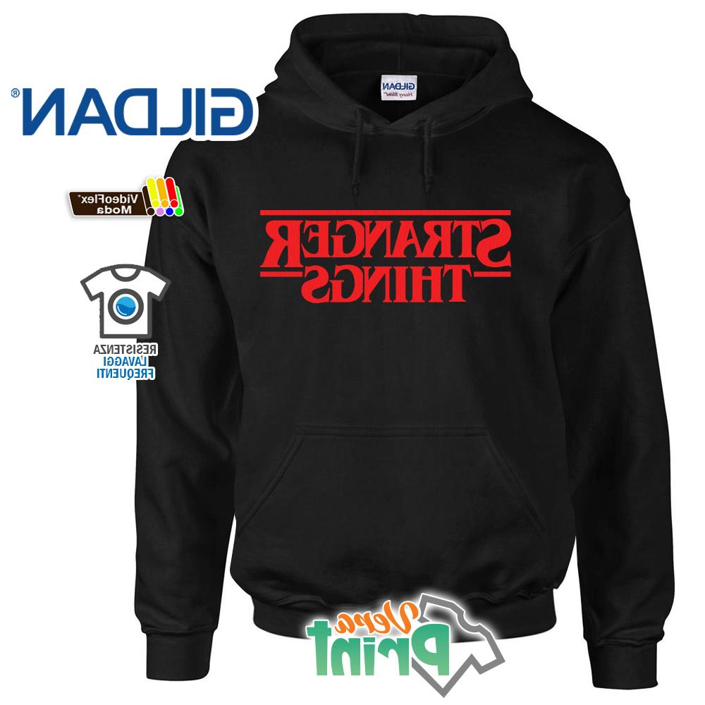 felpa stranger things logo cappuccio nera serie