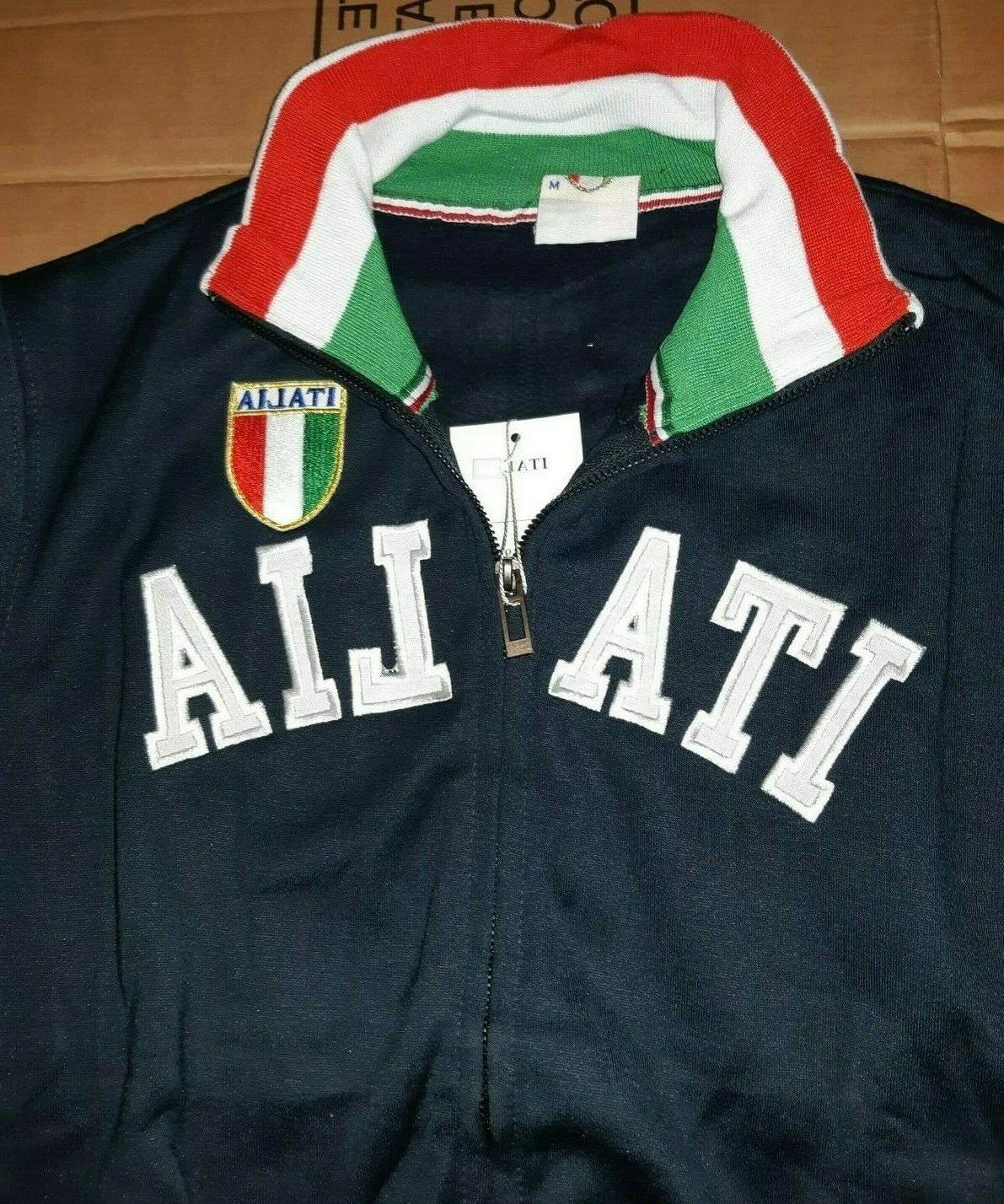 felpa track giacca italia azzurri felpata uomo