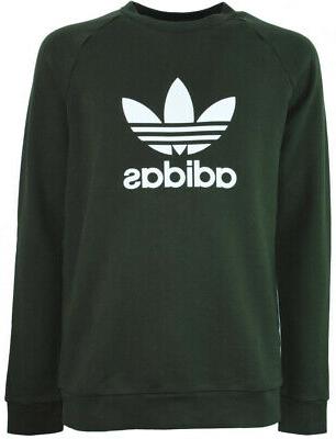 felpa trefoil crewneck verde dm7834