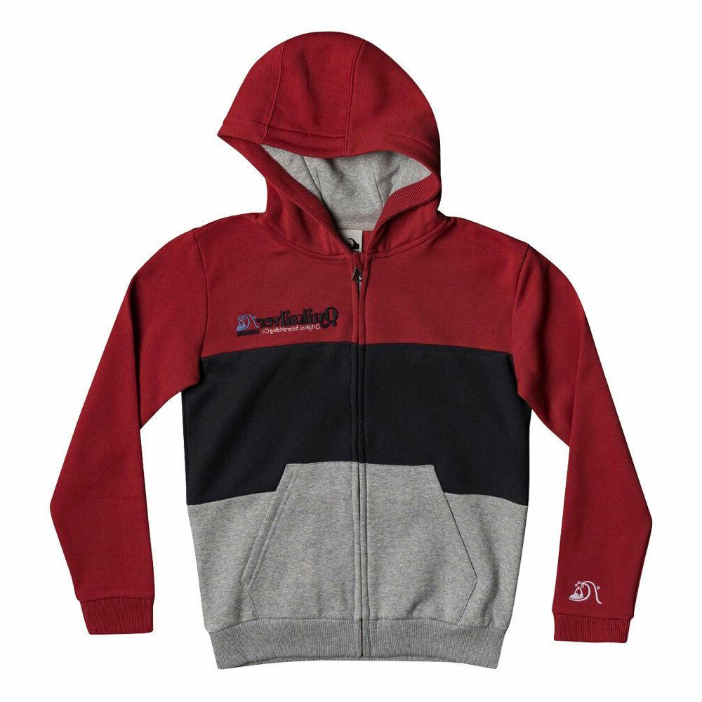 felpa tropical block zip youth american red