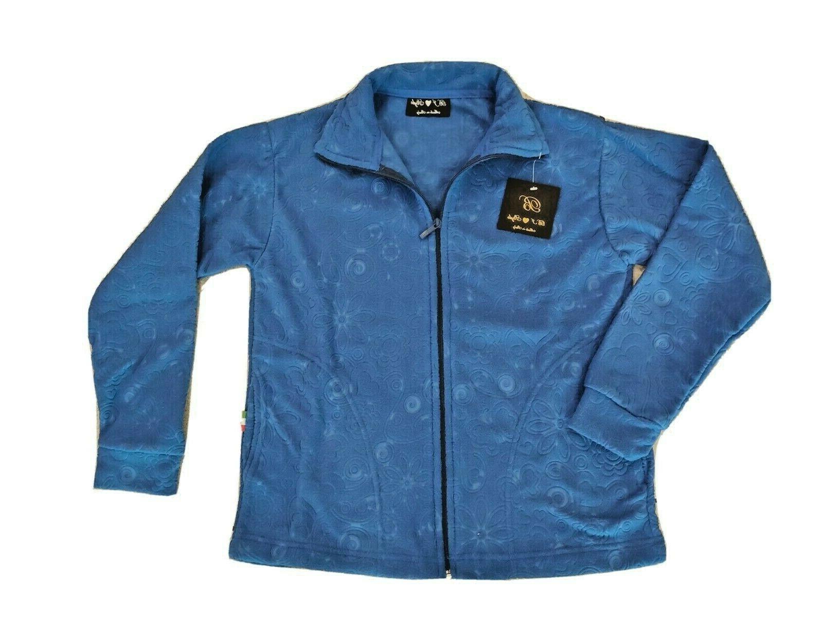 felpa tutta zip pile donna con motivo