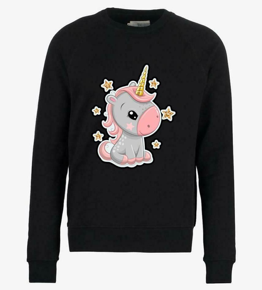 felpa unicorno ragazza donna manica lunga cotone