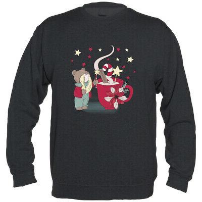 felpa unisex girocollo natale fantasia nera