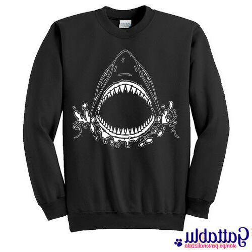 felpa unisex uomo donna denti di squalo