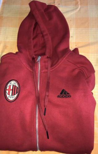 felpa uomo ac milan con cerniera tasche