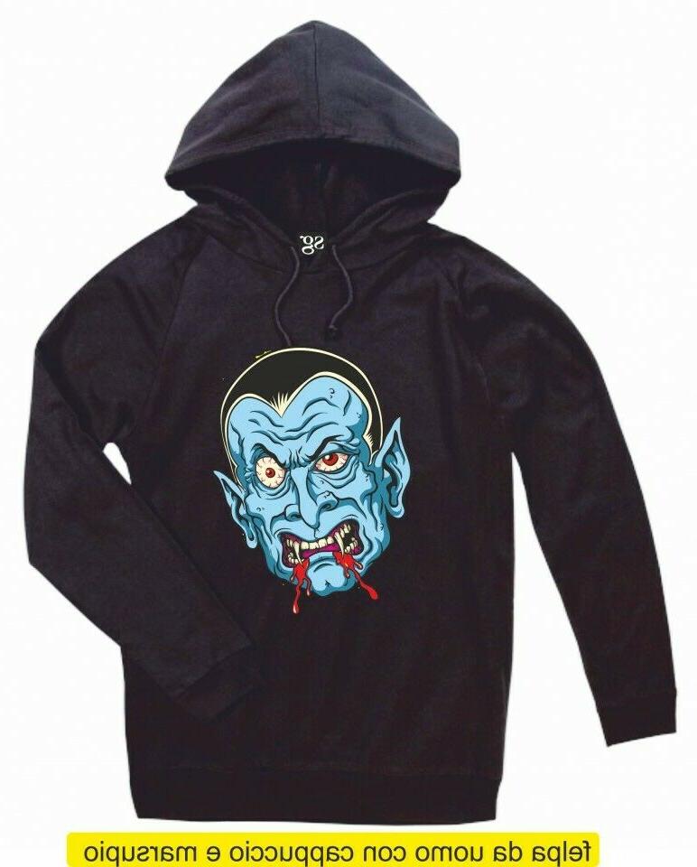 felpa uomo bambino halloween vampiro dracula horror
