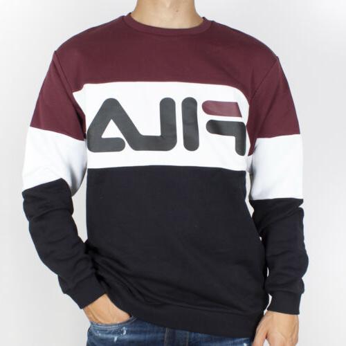 felpa uomo bordeaux girocollo tricolor e stampa
