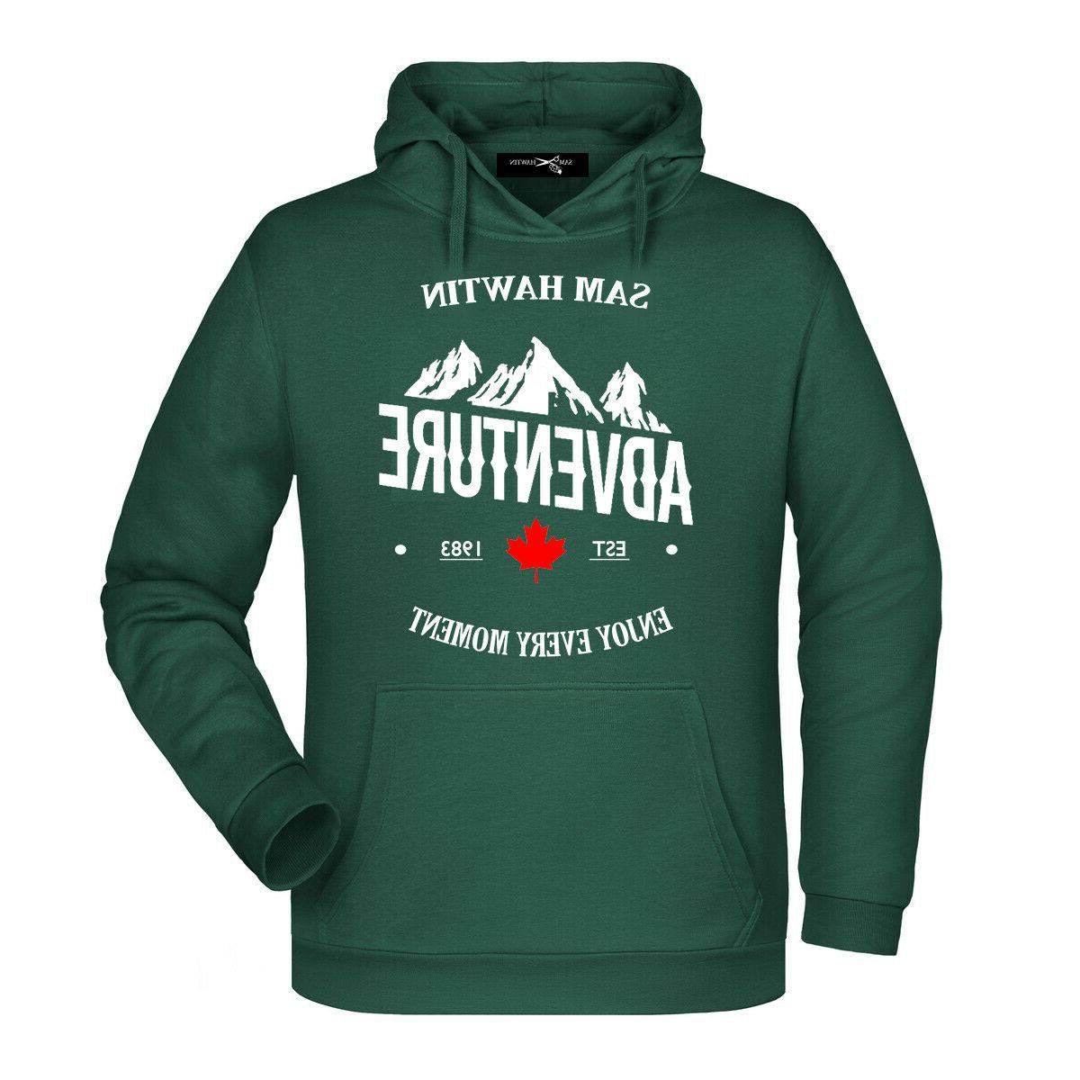 felpa uomo cappuccio adventure invernale verde foresta