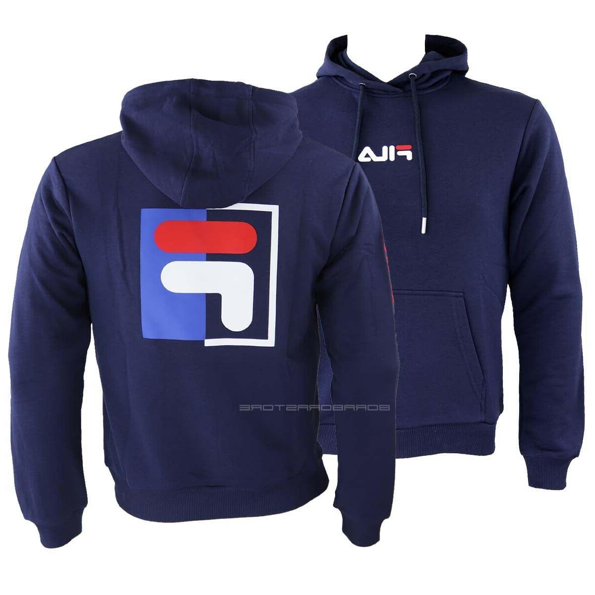 felpa uomo con cappuccio 687985 blu originale