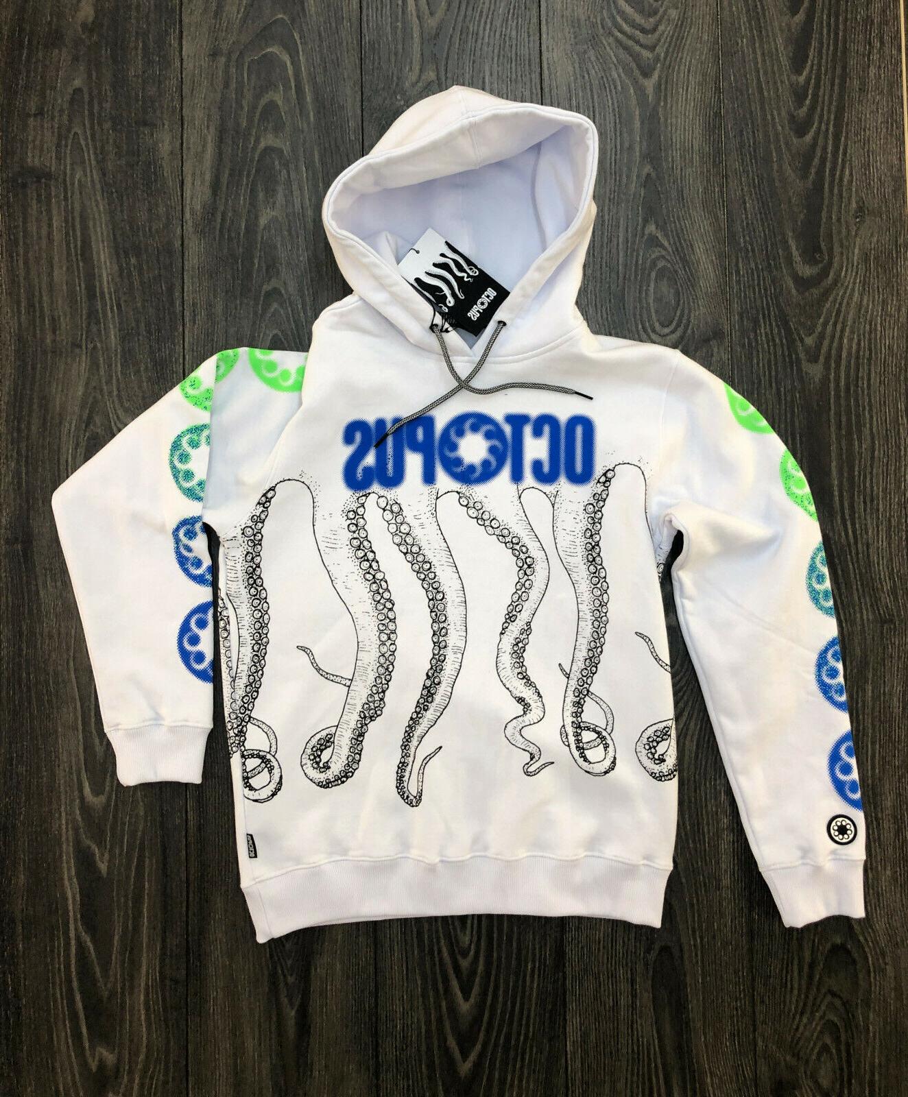 felpa uomo con cappuccio blurred hoodie white
