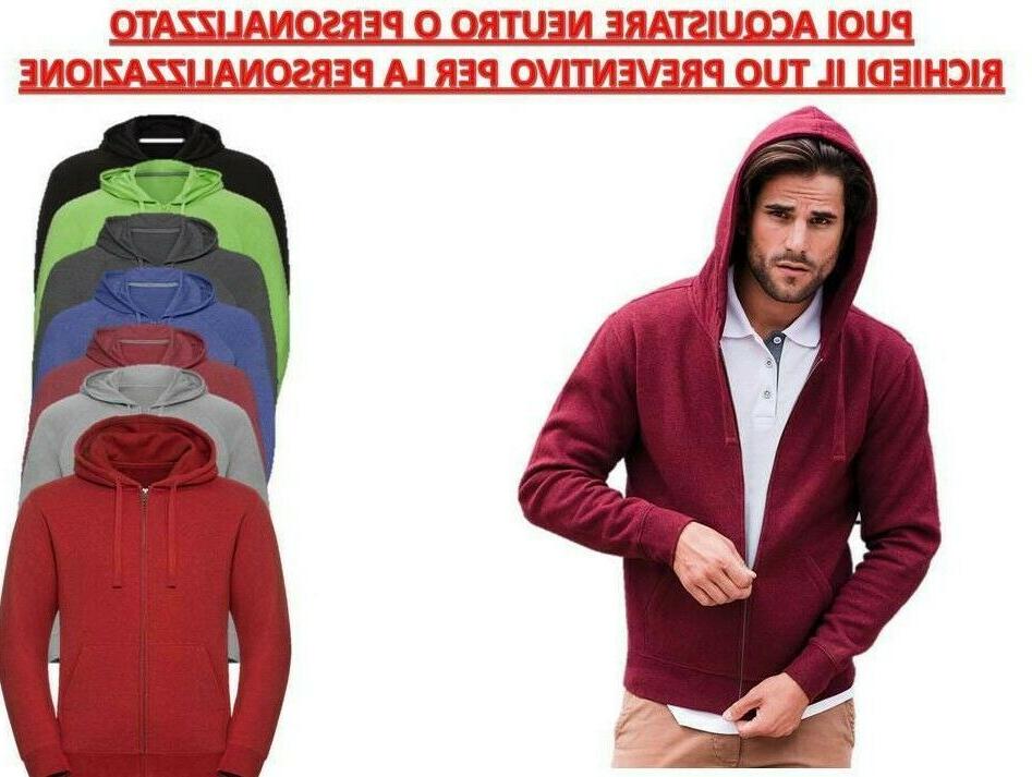 felpa uomo con cappuccio e zip da