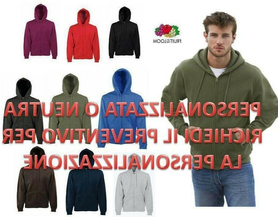 felpa uomo con cappuccio e zip felpata