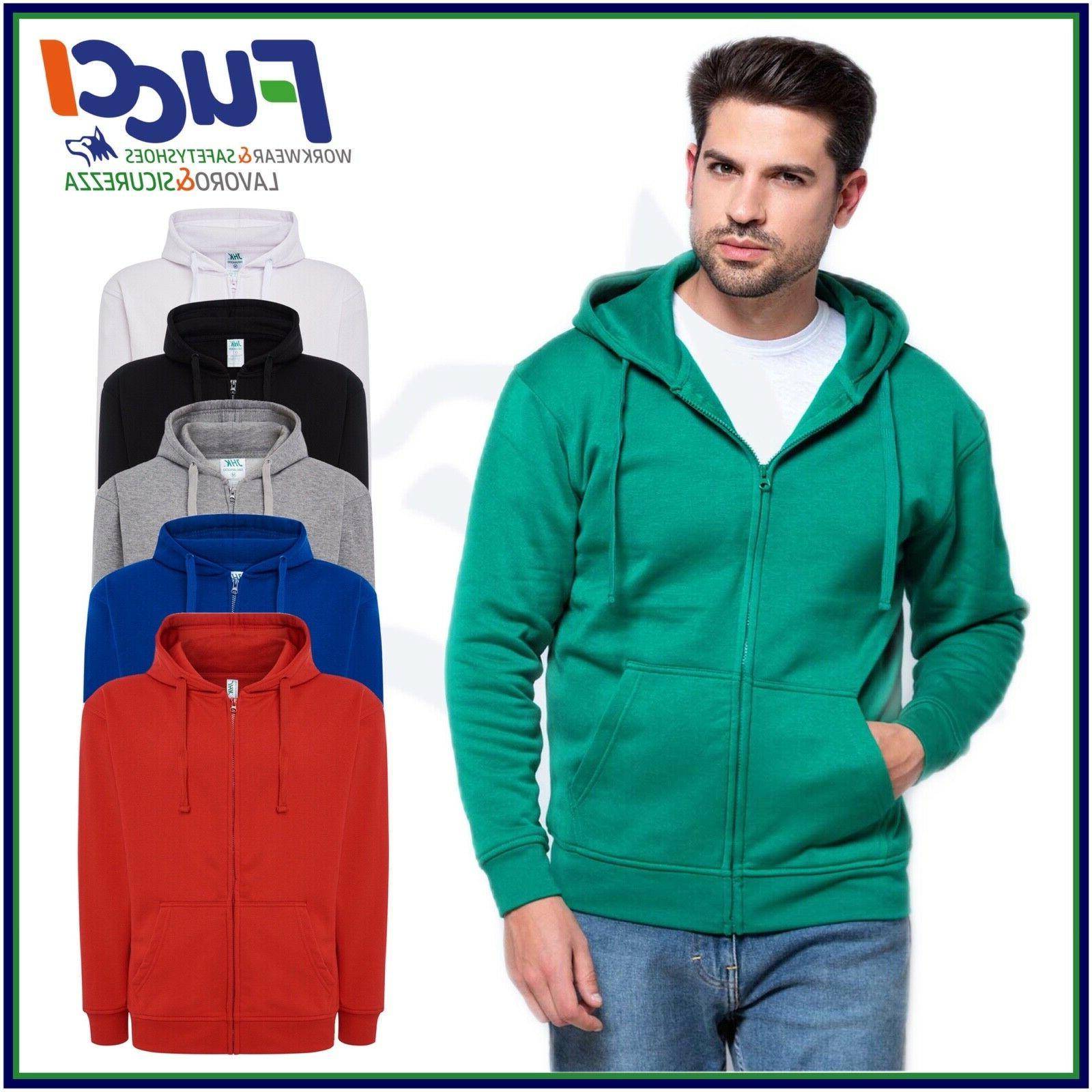 felpa uomo con cappuccio zip intera e
