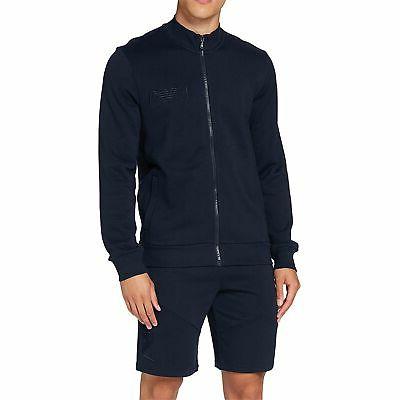 felpa uomo con zip blu