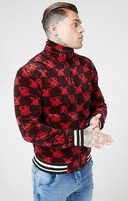 felpa uomo con zip bomber colore rosso