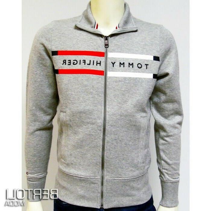 felpa uomo con zip col grigio senza