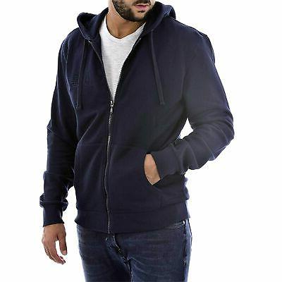 felpa uomo con zip e cappuccio blu