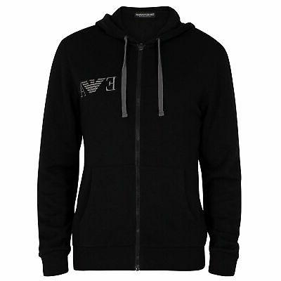 felpa uomo con zip e cappuccio nero