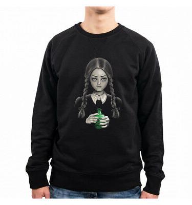 felpa uomo death bores me famiglia addams