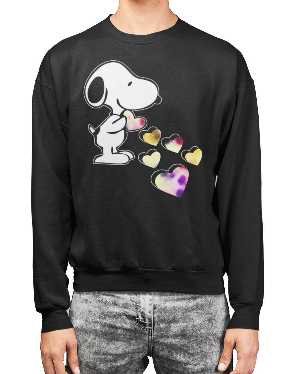 felpa uomo donna maglione snoopy cuore love
