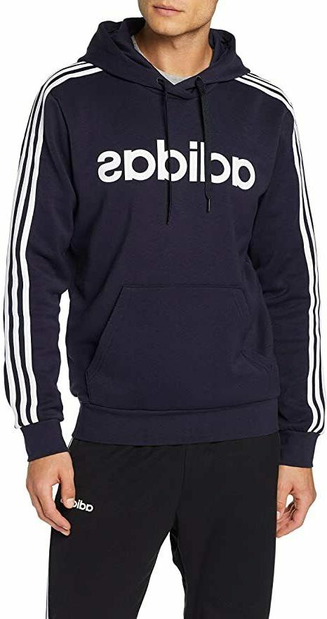 felpa uomo essentials 3 stripes pullover fleece