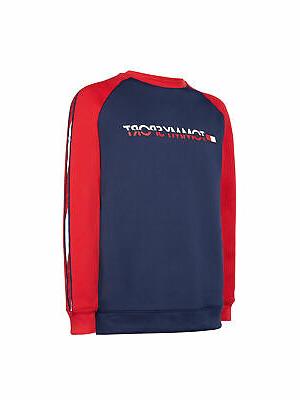 felpa uomo fleece tape crew 401 blu