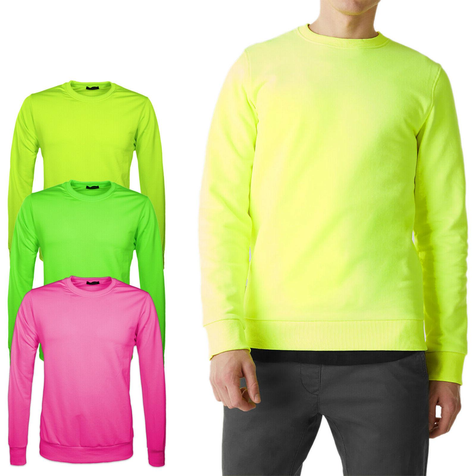felpa uomo fluo maglione casual girocollo leggero