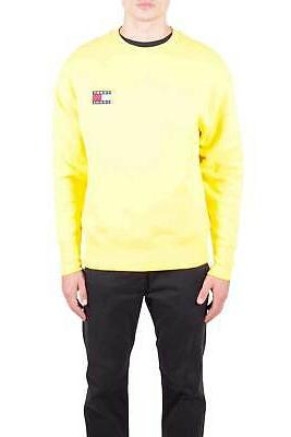 felpa uomo giallo con badge logo