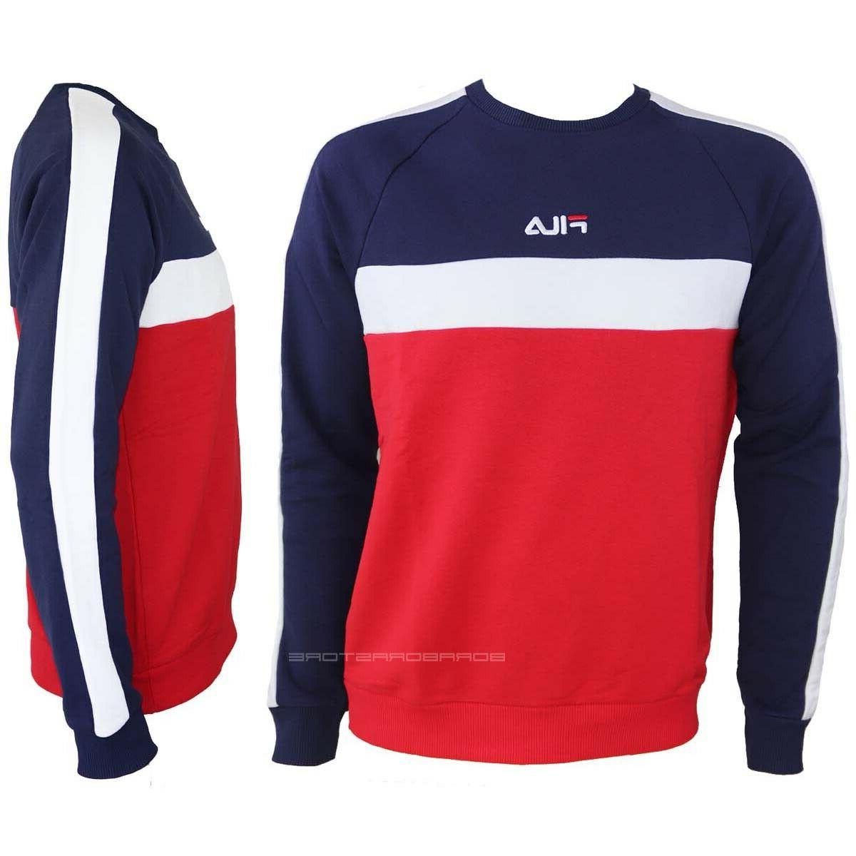 felpa uomo girocollo 687986 rosso blu originale