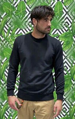 felpa uomo girocollo bl 11 nera bl11