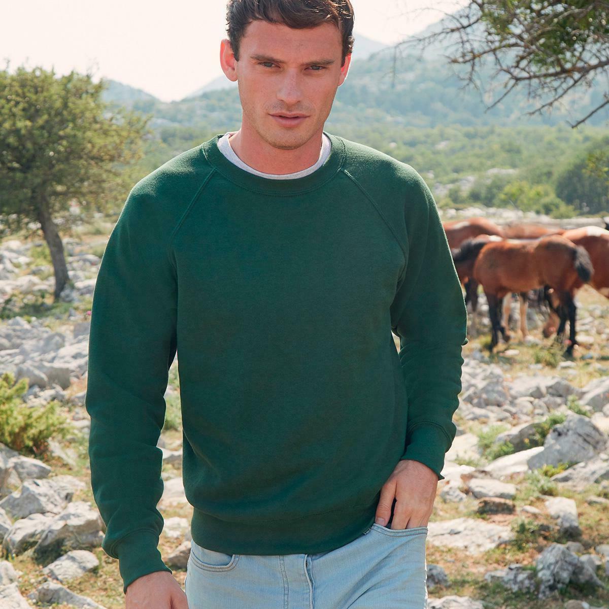 felpa uomo girocollo maglia reglan sweat felpata