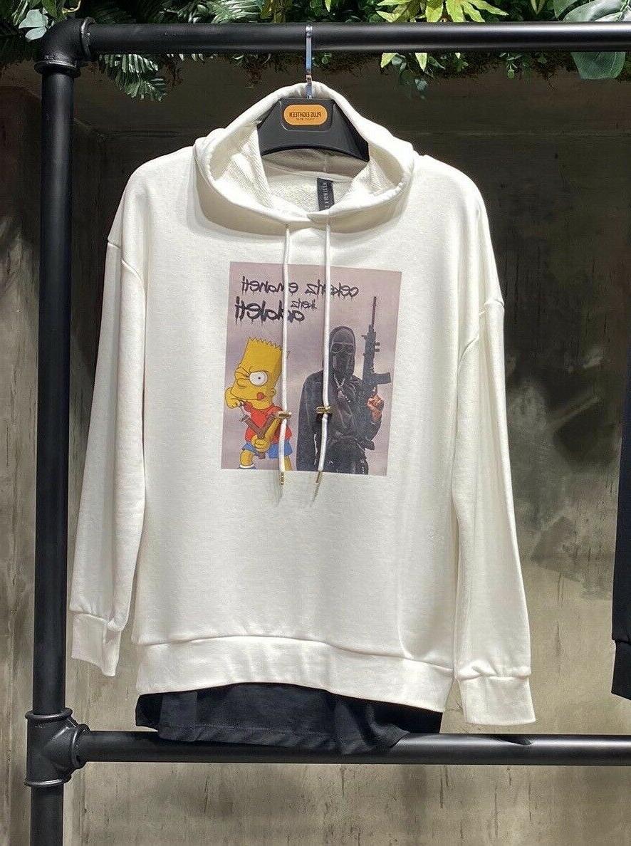 felpa uomo hoodie unisex con stampe particolari