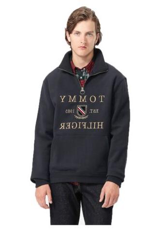 felpa uomo icon half zip blu ai9