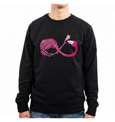 felpa uomo infinity flamingo animal pink fenicottero