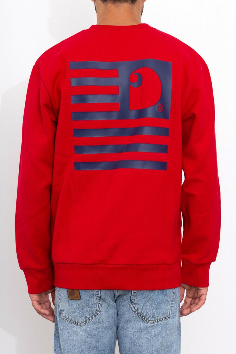 felpa uomo invernale girocollo state sweatshirt rossa