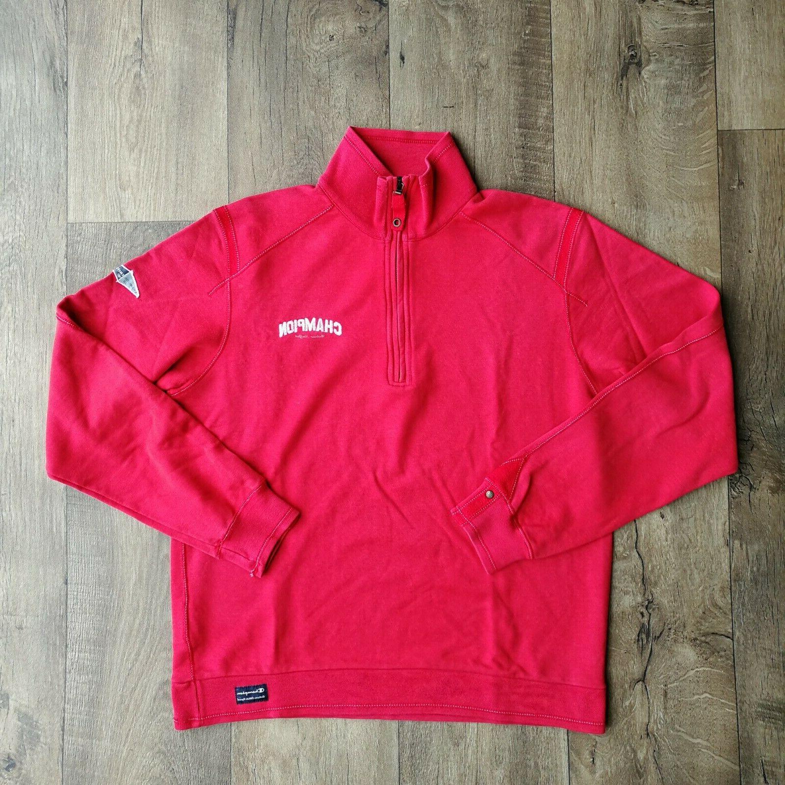 felpa uomo mezza zip rossa vintage tg