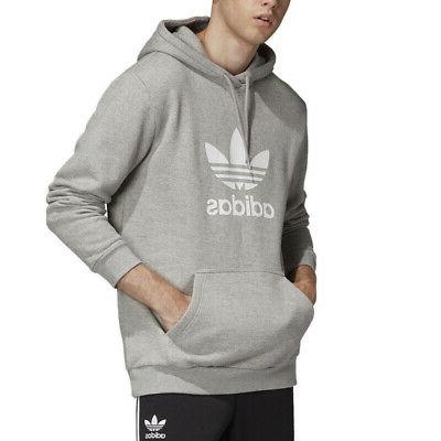 felpa uomo originals trefoil hoodie grigia taglia