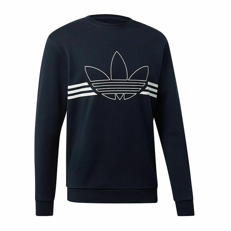 felpa uomo outline trefoil crew fleece sweatshirts