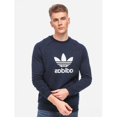 felpa uomo trefoil crew girocollo originals navy