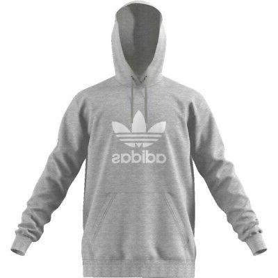 felpa uomo trefoil hoodie originals grey