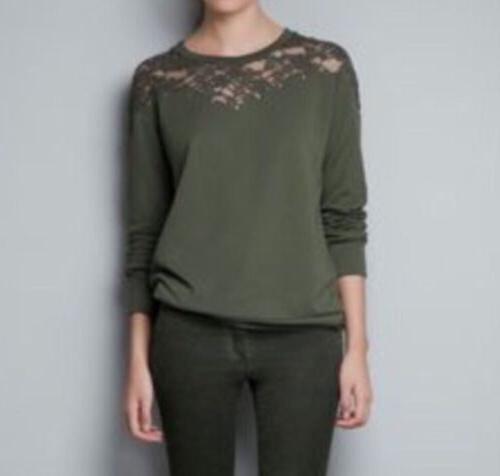felpa verde militare pizzo taglia m