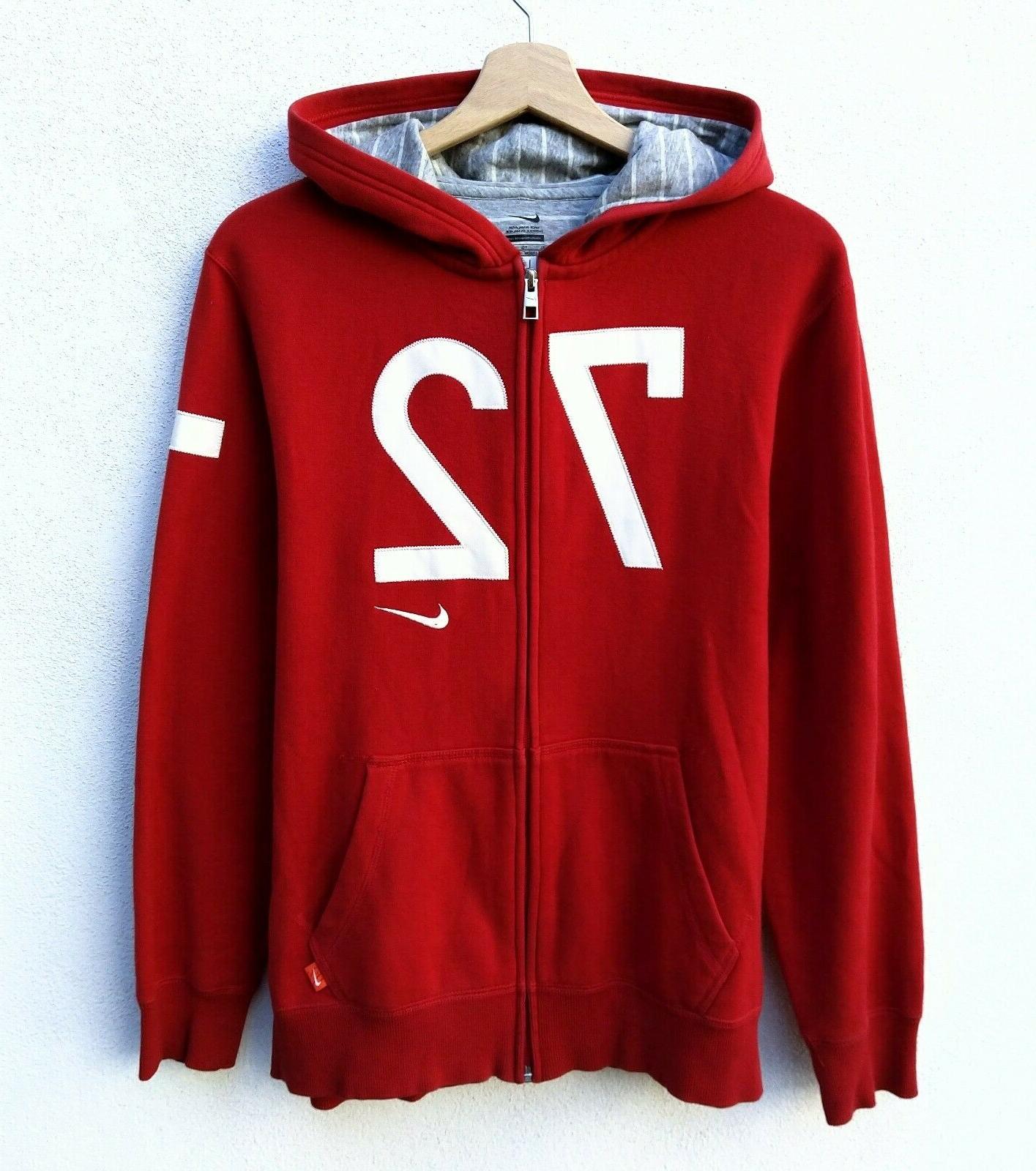 felpa vintage uomo l zip con cappuccio