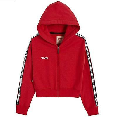 felpa zip con cappuccio bambina rosso nn17517