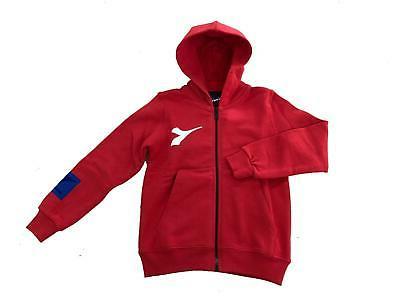 felpa zip con cappuccio bambino rosso 021243