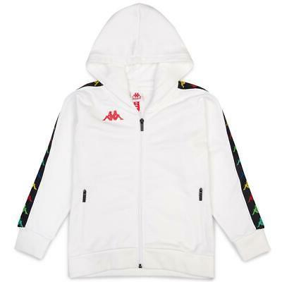 felpa zip con cappuccio bianco rosso 34124ww1
