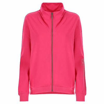 felpa zip con collo alto e stampa