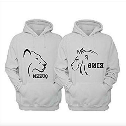 felpe cappuccio king queen lion coppia fidanzati