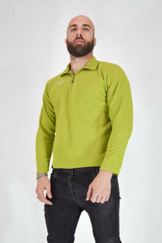 fleece sweatshirt felpa verde con zip in