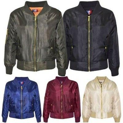 giacca per bambini ragazze bomber imbottito zip
